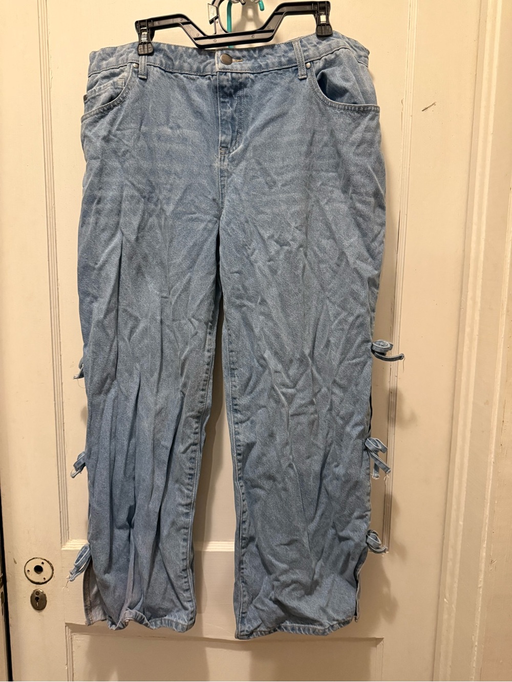 torrid Light Blue Straight-Leg Jeans with Side Ties